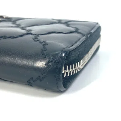 Pre-owned Chanel Black Leather Long Wallet (bi-fold) ()