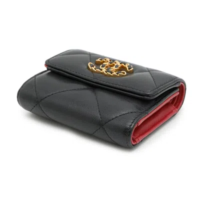 Pre-owned Chanel Black Leather Wallet (tri-fold) ()