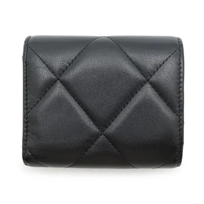 Pre-owned Chanel Black Leather Wallet (tri-fold) ()