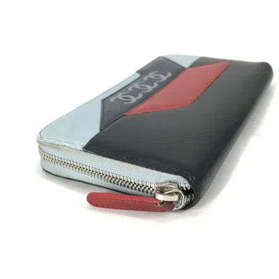 Pre-owned Chanel Black Light Blue Leather Long Wallet (bi-fold) ()
