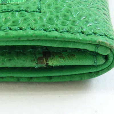 Pre-owned Chanel Green Grained Calfskin Wallet (bi-fold) ()