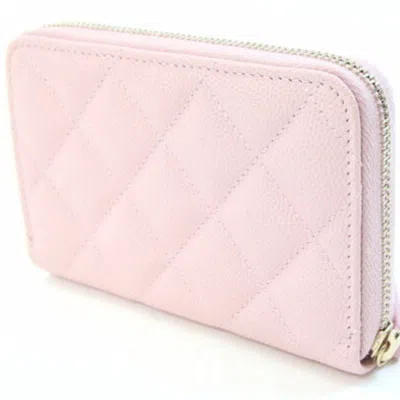 Pre-owned Chanel Light Pink Grained Calfskin Coin Purse/coin Case ()
