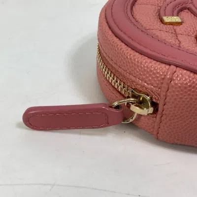 Pre-owned Chanel Pink Grained Calfskin Coin Purse/coin Case ()
