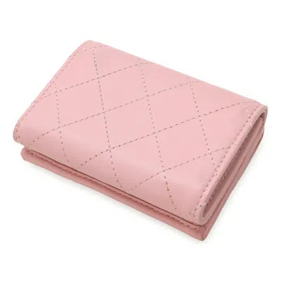 Pre-owned Chanel Pink Leather Wallet (tri-fold) ()