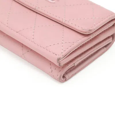Pre-owned Chanel Pink Leather Wallet (tri-fold) ()