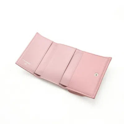 Pre-owned Chanel Pink Leather Wallet (tri-fold) ()