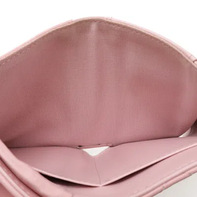 Pre-owned Chanel Pink Leather Wallet (tri-fold) ()
