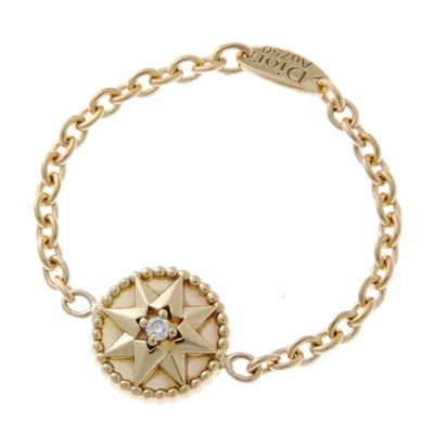 Pre-owned Dior Christian  Gold White Yellow Gold (18k) Band Ring () In Multi