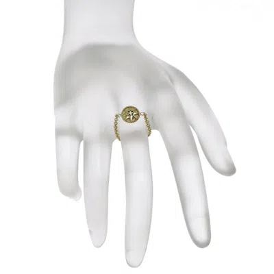 Pre-owned Dior Christian  Gold White Yellow Gold (18k) Band Ring () In Multi