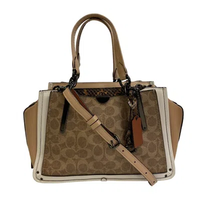 Pre-owned Coach Signature Beige Leather Handbag Shoulder Bag () In Sand