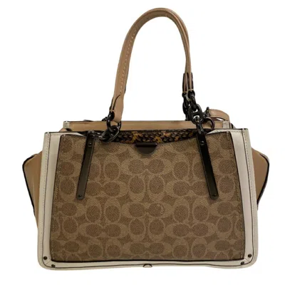 Pre-owned Coach Signature Beige Leather Handbag Shoulder Bag () In Sand