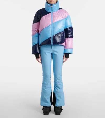 Perfect Moment Mojo Striped Down Ski Jacket In Multi