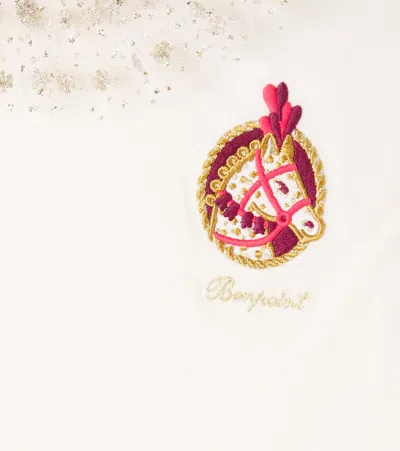 Bonpoint Tidjany Embellished Patch-appliqué Cotton T-shirt In Neutral