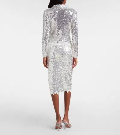 Christopher Esber Opaline Sequined Top In Silver