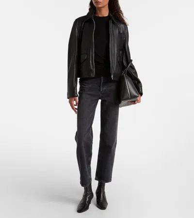 Agolde 90's Pinch Waist High Rise Straight Jeans In Radius In Gray