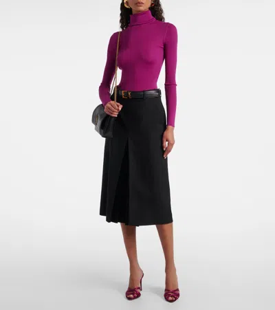 Saint Laurent 95mm Chandelle Satin Mules In Pink