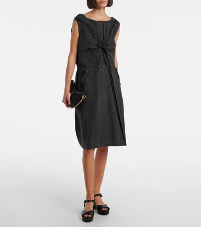 Prada Leather Platform Sandals In Black