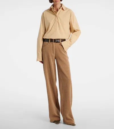 The Row Clair High-rise Corduroy Straight Pants In Sand