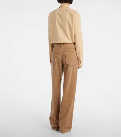 The Row Clair High-rise Corduroy Straight Pants In Sand