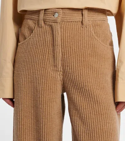 The Row Clair High-rise Corduroy Straight Pants In Sand