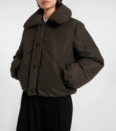 Lemaire Women Brown Water-repellent Puffer Blouson In Brown