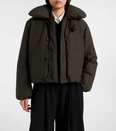 Lemaire Women Brown Water-repellent Puffer Blouson In Brown