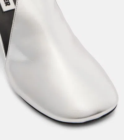 Jil Sander Metallic Leather Pumps In Silver