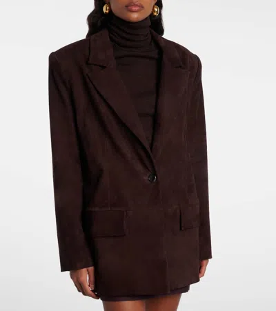 Stouls Berliner Suede Blazer In Burgundy