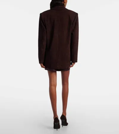 Stouls Berliner Suede Blazer In Burgundy