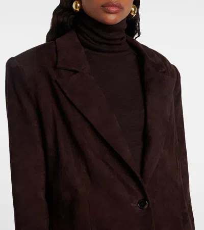 Stouls Berliner Suede Blazer In Burgundy