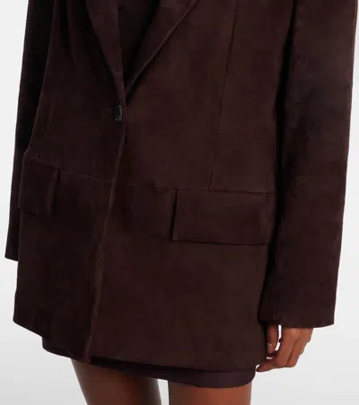 Stouls Berliner Suede Blazer In Burgundy
