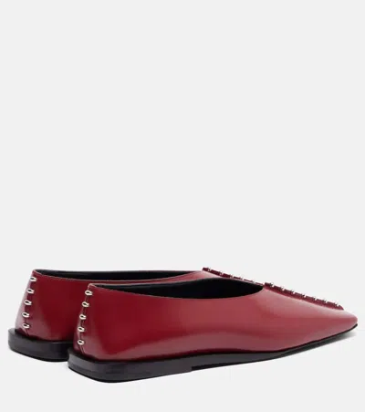 缀饰皮革芭蕾舞平底鞋