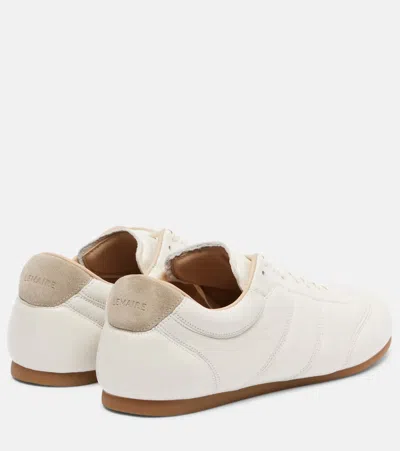 Lemaire Calf Leather Soft Runner Sneakers With Contrasting Heel Tab In White