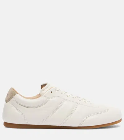 Lemaire Calf Leather Soft Runner Sneakers With Contrasting Heel Tab In White