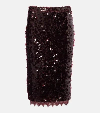 Christopher Esber Opaline Sequined Midi Skirt In Multi
