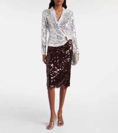 Christopher Esber Opaline Sequined Midi Skirt In Multi