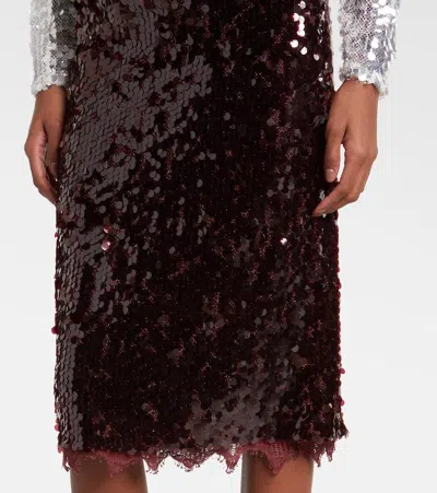 Christopher Esber Opaline Sequined Midi Skirt In Multi