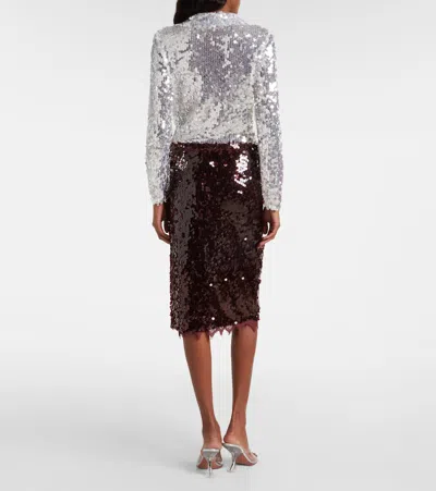 Christopher Esber Opaline Sequined Midi Skirt In Multi