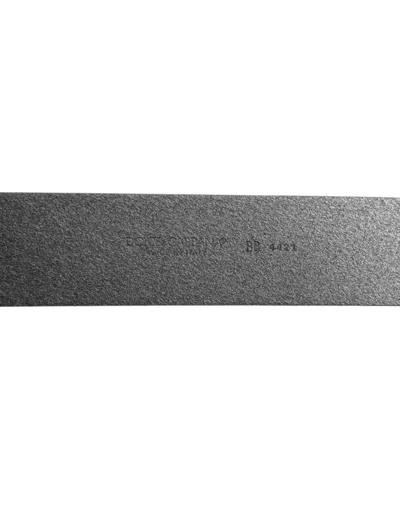 Pre-owned Dolce & Gabbana Black Leather Classic Metal Logo Buckle Men's Belt ()