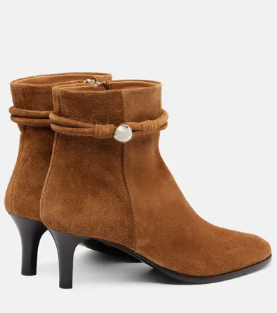 Isabel Marant Miniky Button Suede Ankle Boots In Brown
