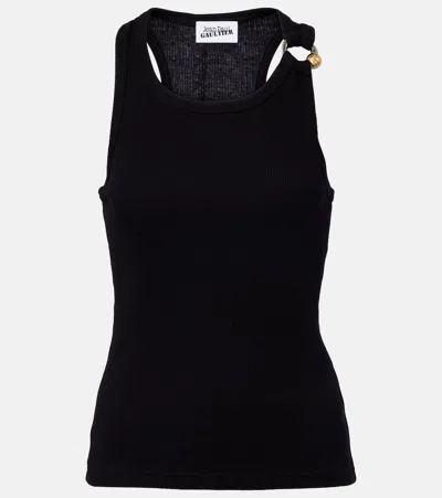 Jean Paul Gaultier Tank Top With Piercing In Black