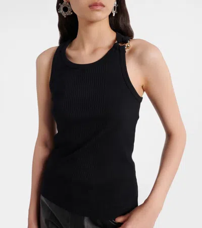 Jean Paul Gaultier Tank Top With Piercing In Black
