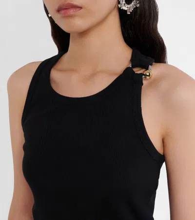 Jean Paul Gaultier Tank Top With Piercing In Black