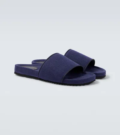 Frescobol Carioca Renato Canvas Slides In Blue