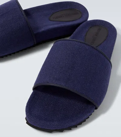 Frescobol Carioca Renato Canvas Slides In Blue