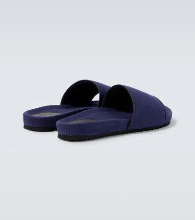Frescobol Carioca Renato Canvas Slides In Blue