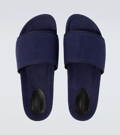 Frescobol Carioca Renato Canvas Slides In Blue