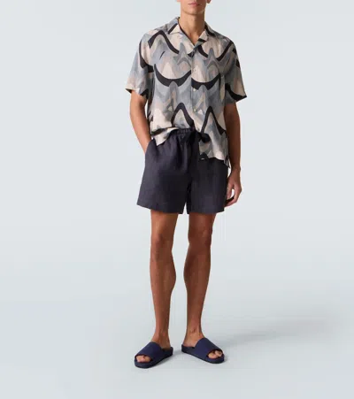 Frescobol Carioca Renato Canvas Slides In Blue