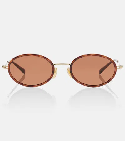 Gucci Gg Tiny Oval Sunglasses In Orange