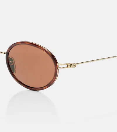 Gucci Gg Tiny Oval Sunglasses In Orange